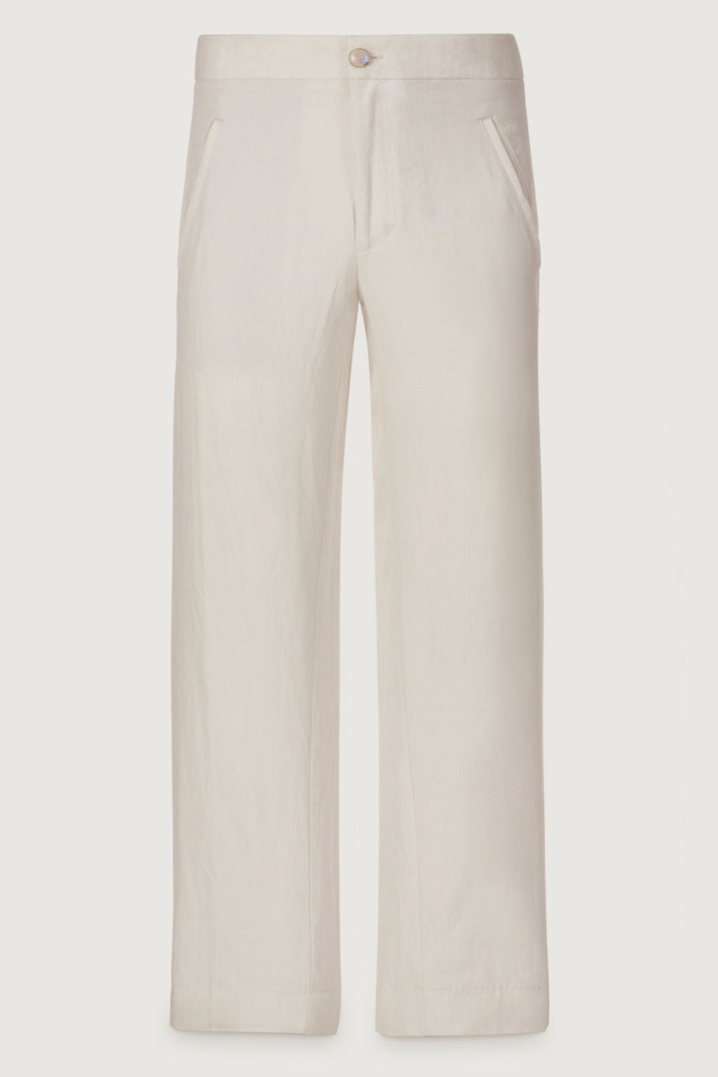 Ivory Solid Linen Pant