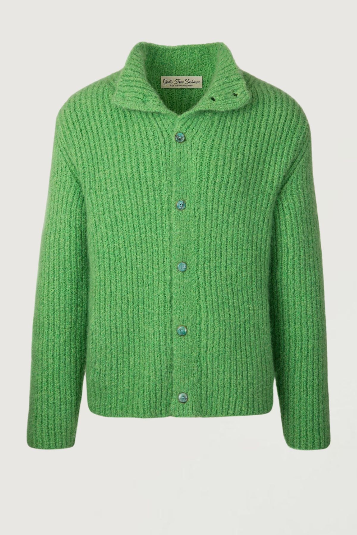 Green Melange Cashmere Cloud Cardigan