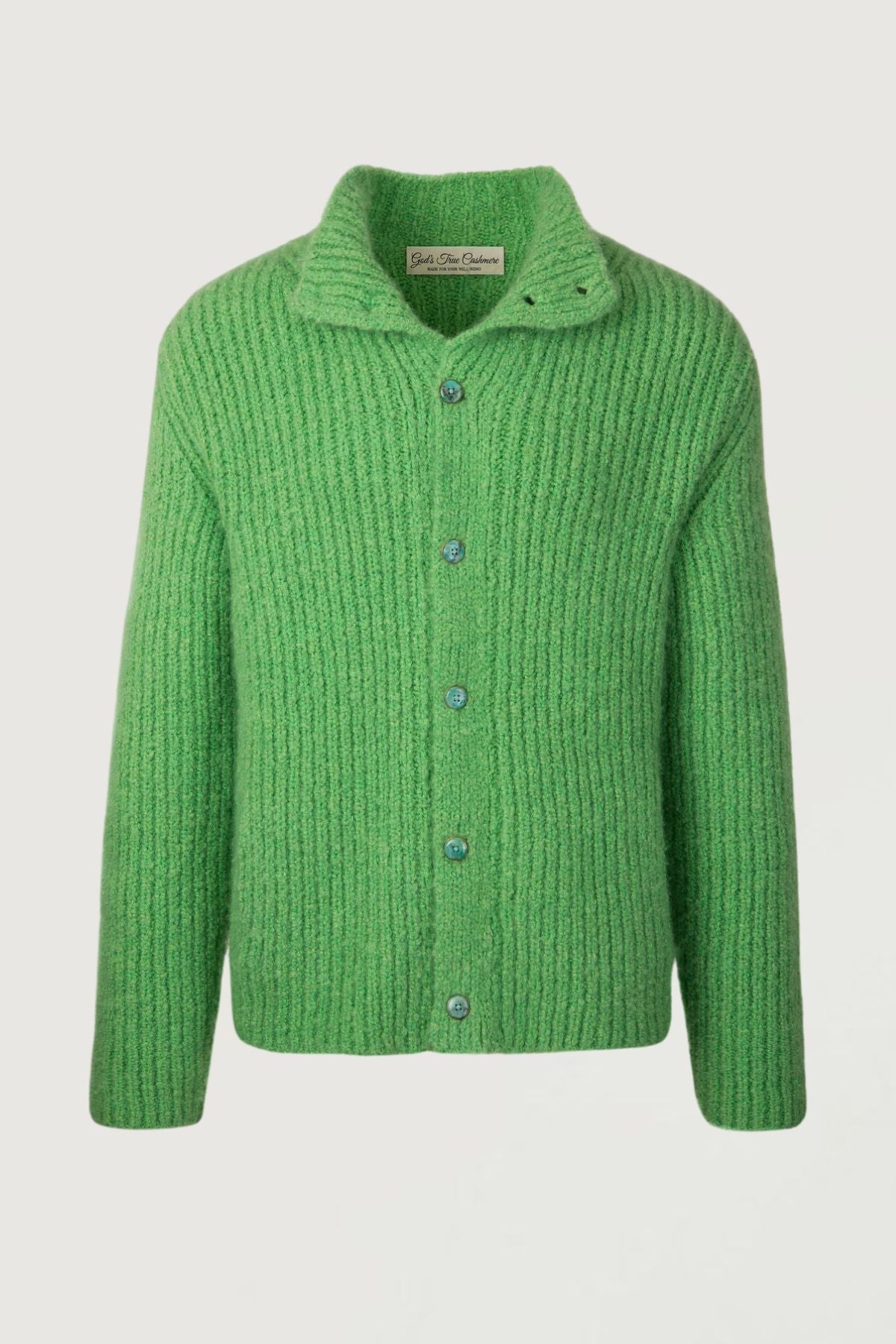 Green Melange Cashmere Cloud Cardigan