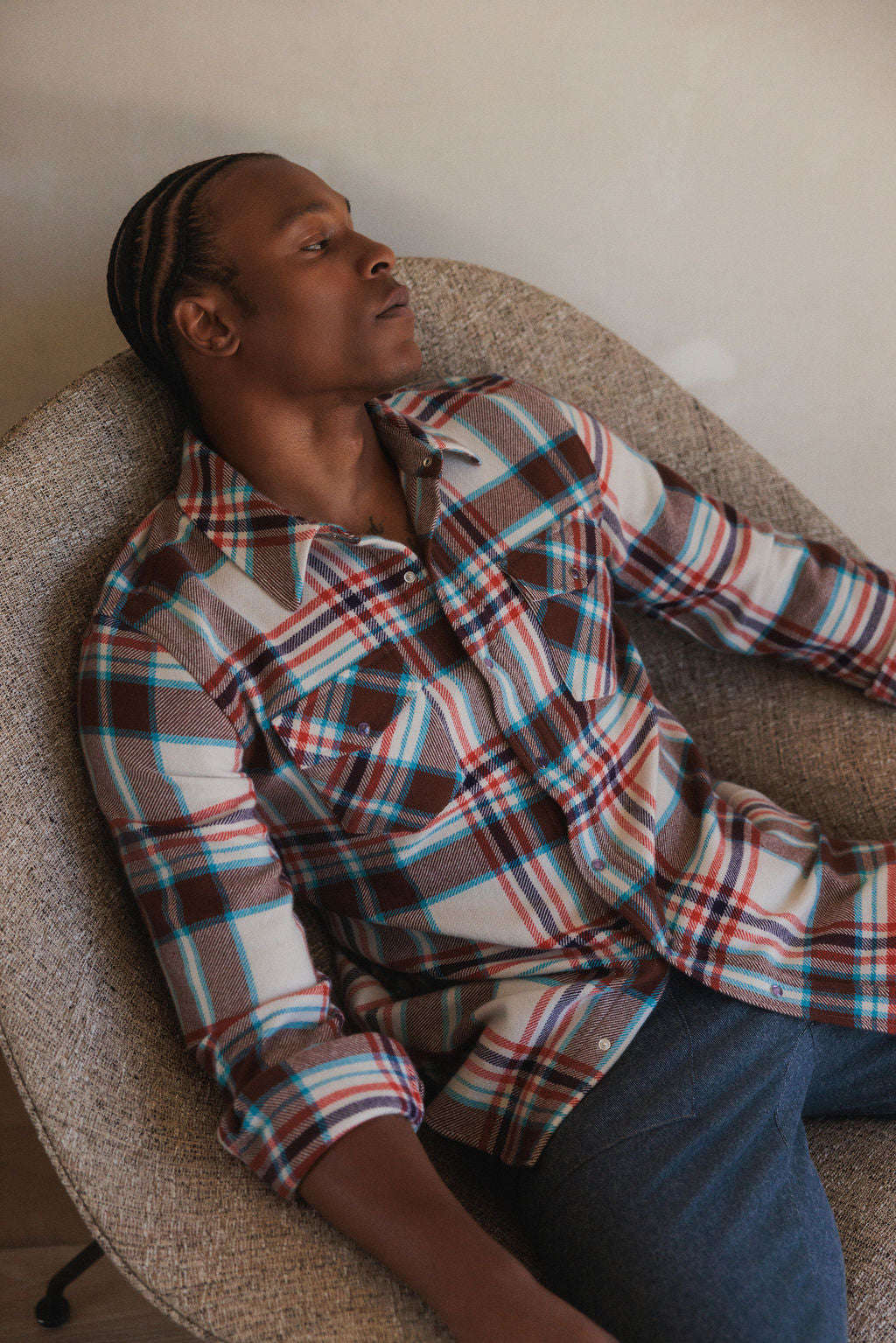 Mahogany Plaid Cashmere Shirt