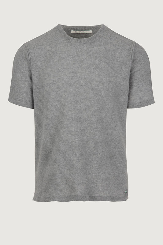 Heather Grey Signature Knit Cashmere T-Shirt