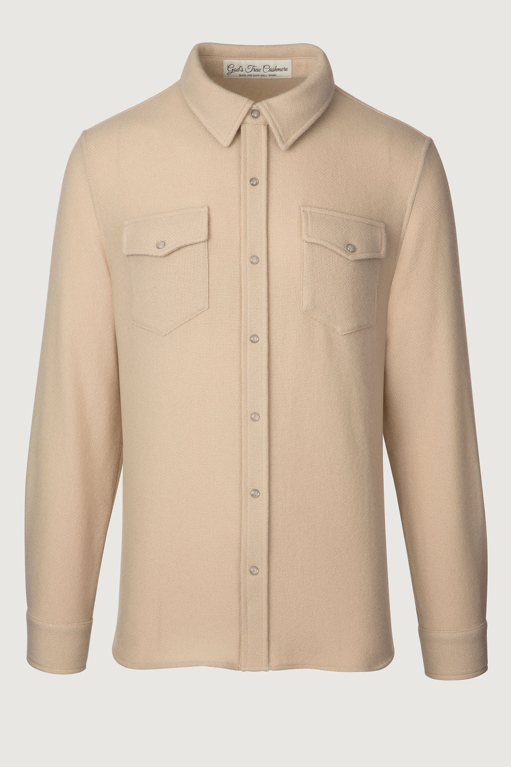 Pale Oat Solid Cashmere Shirt