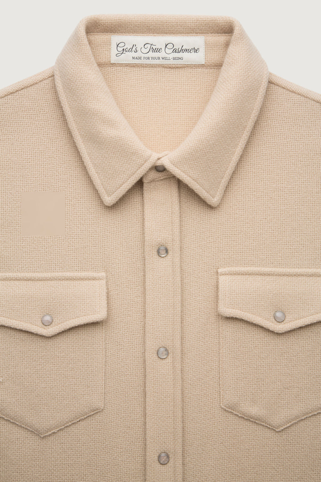 Pale Oat Solid Cashmere Shirt