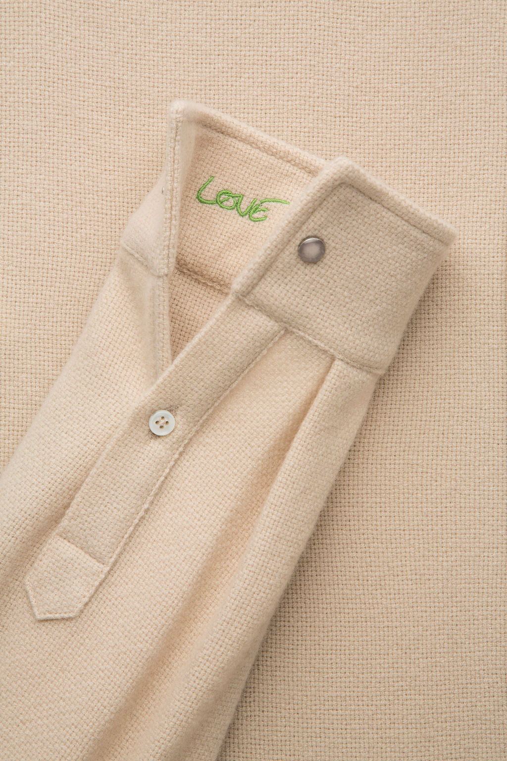 Pale Oat Solid Cashmere Shirt
