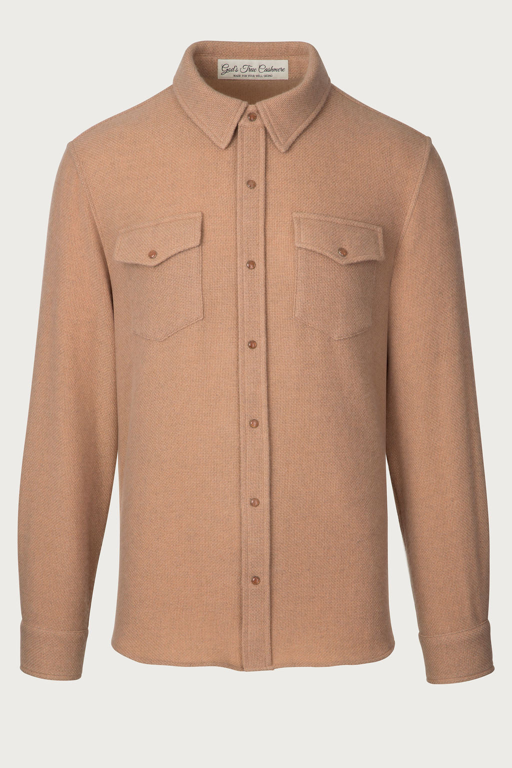 Taupe Solid Cashmere Shirt