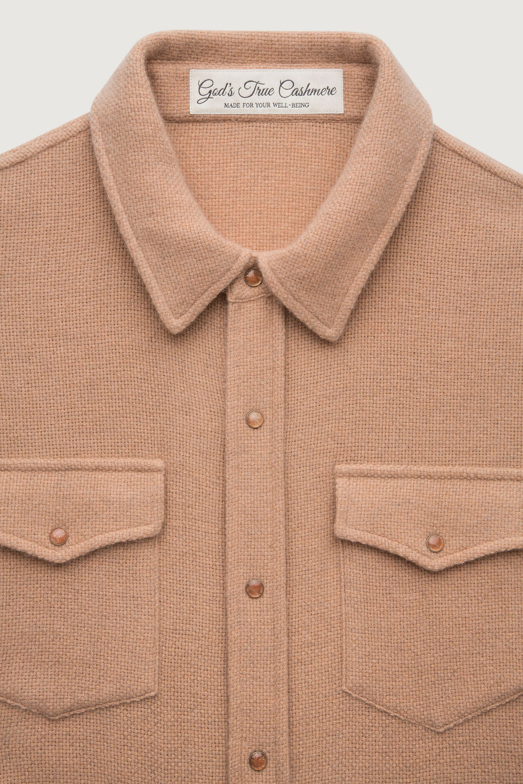 Taupe Solid Cashmere Shirt