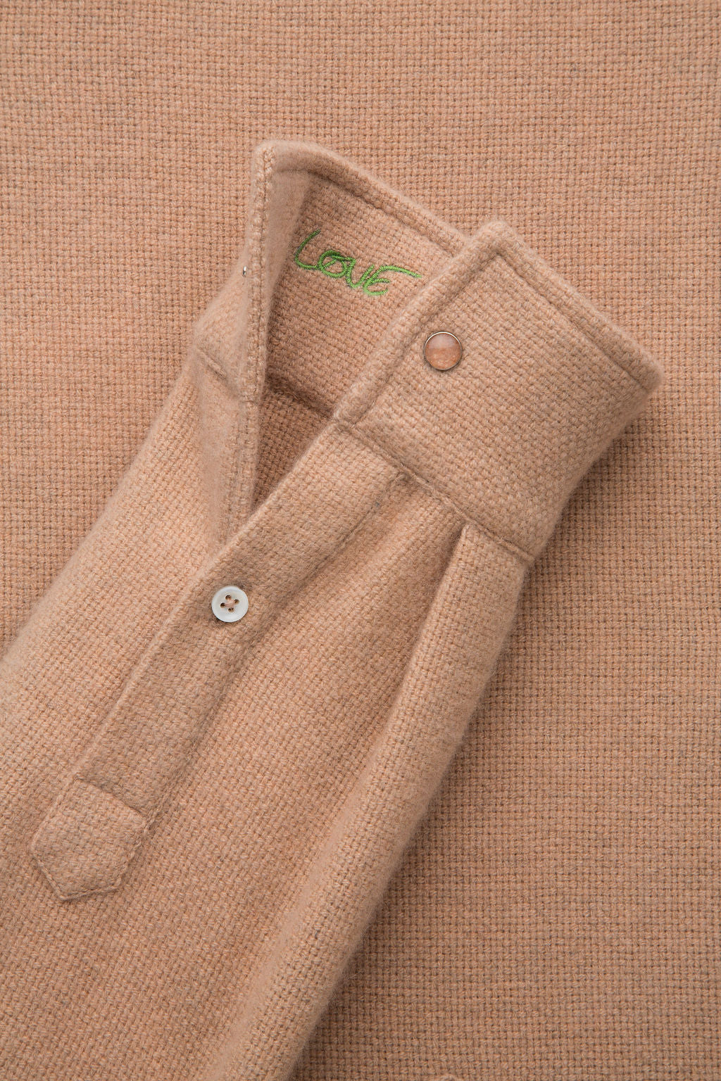 Taupe Solid Cashmere Shirt