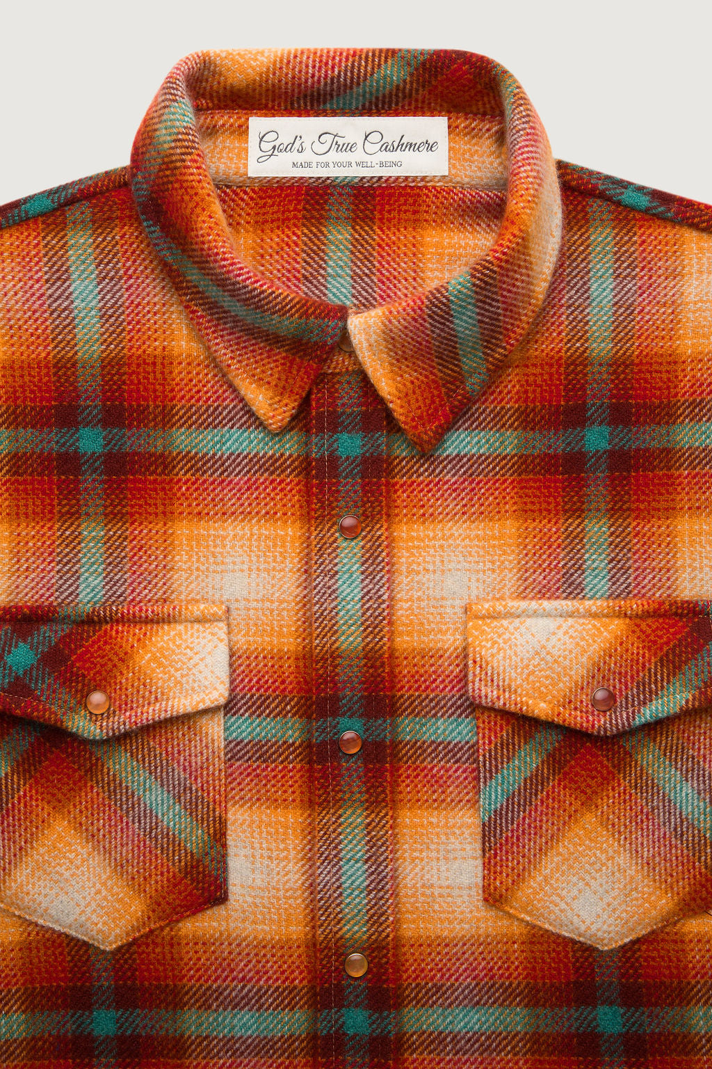 Red Sun Shadow Plaid Cashmere Shirt