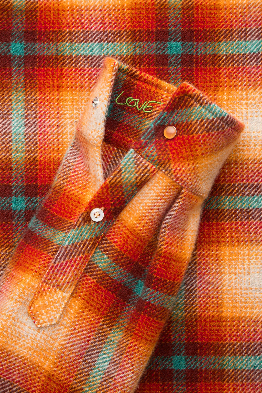 Red Sun Shadow Plaid Cashmere Shirt
