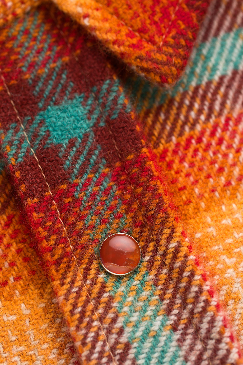Red Sun Shadow Plaid Cashmere Shirt