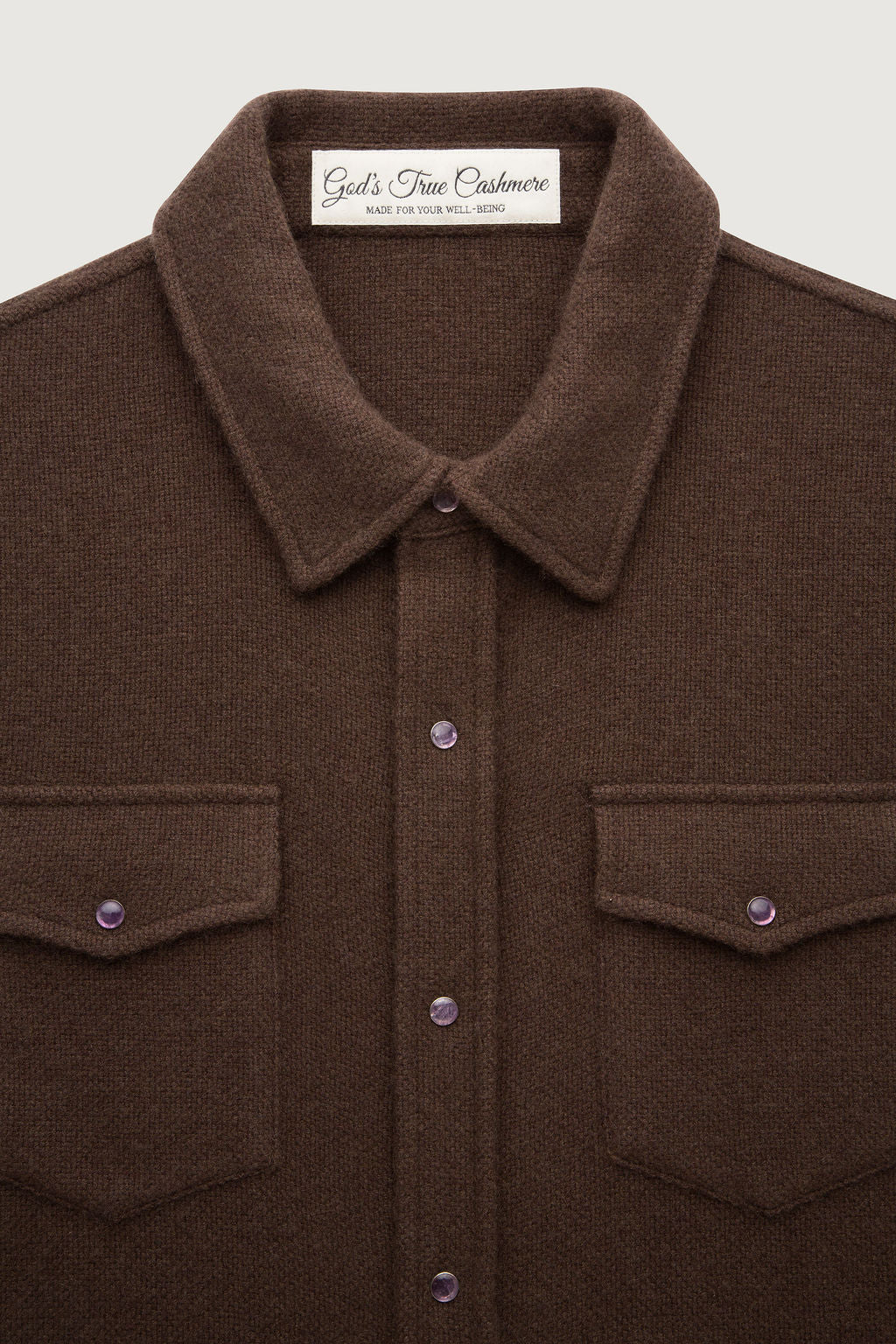 Chocolate Brown Solid Cashmere Shirt