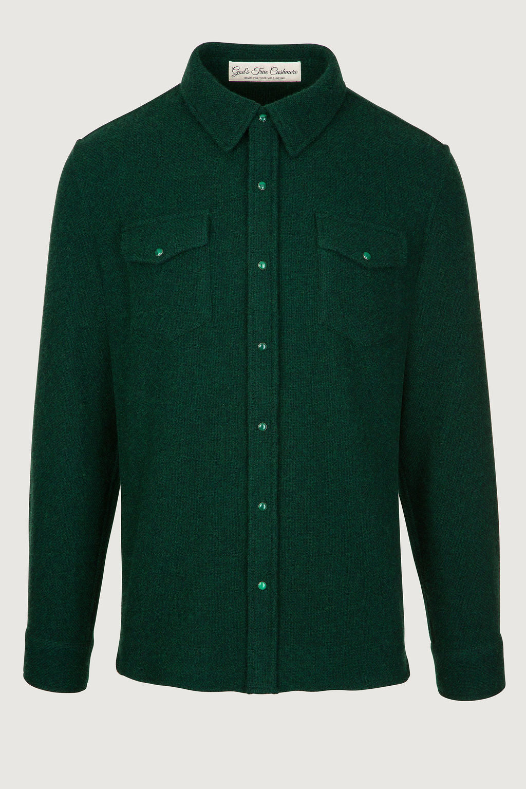 Hunter Green Solid Cashmere Shirt