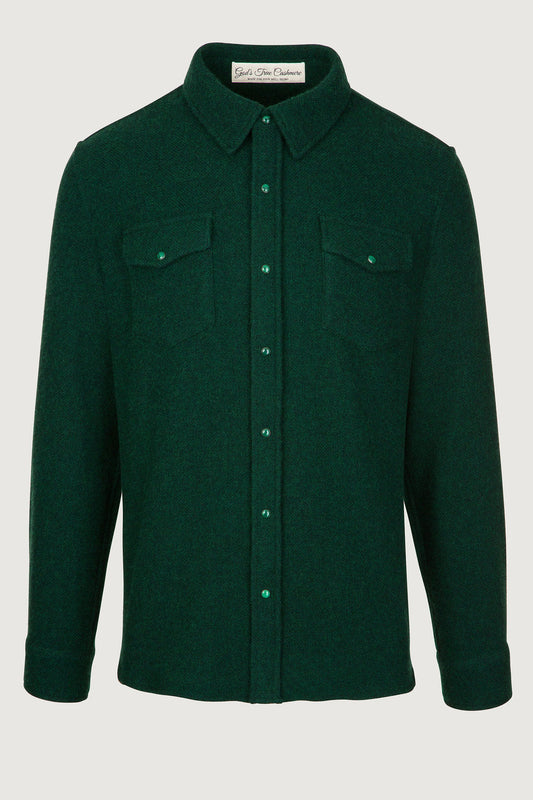 Hunter Green Solid Cashmere Shirt