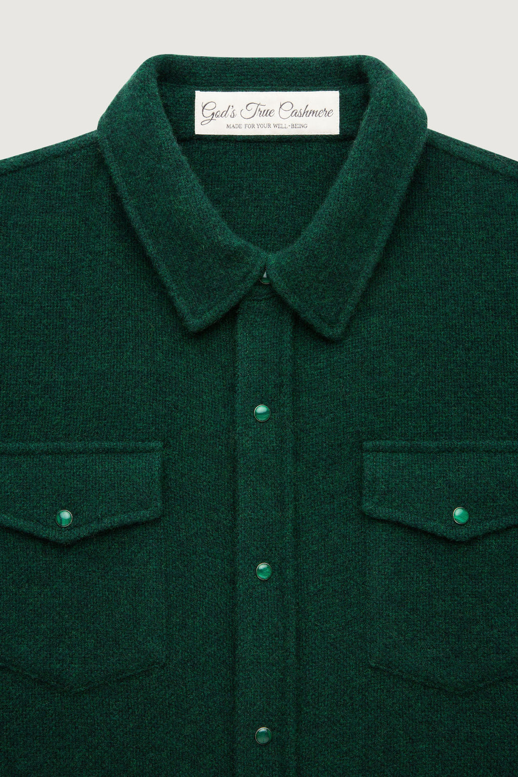 Hunter Green Solid Cashmere Shirt