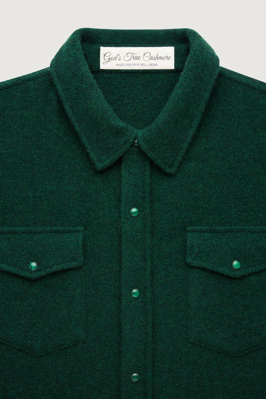 Hunter Green Solid Cashmere Shirt
