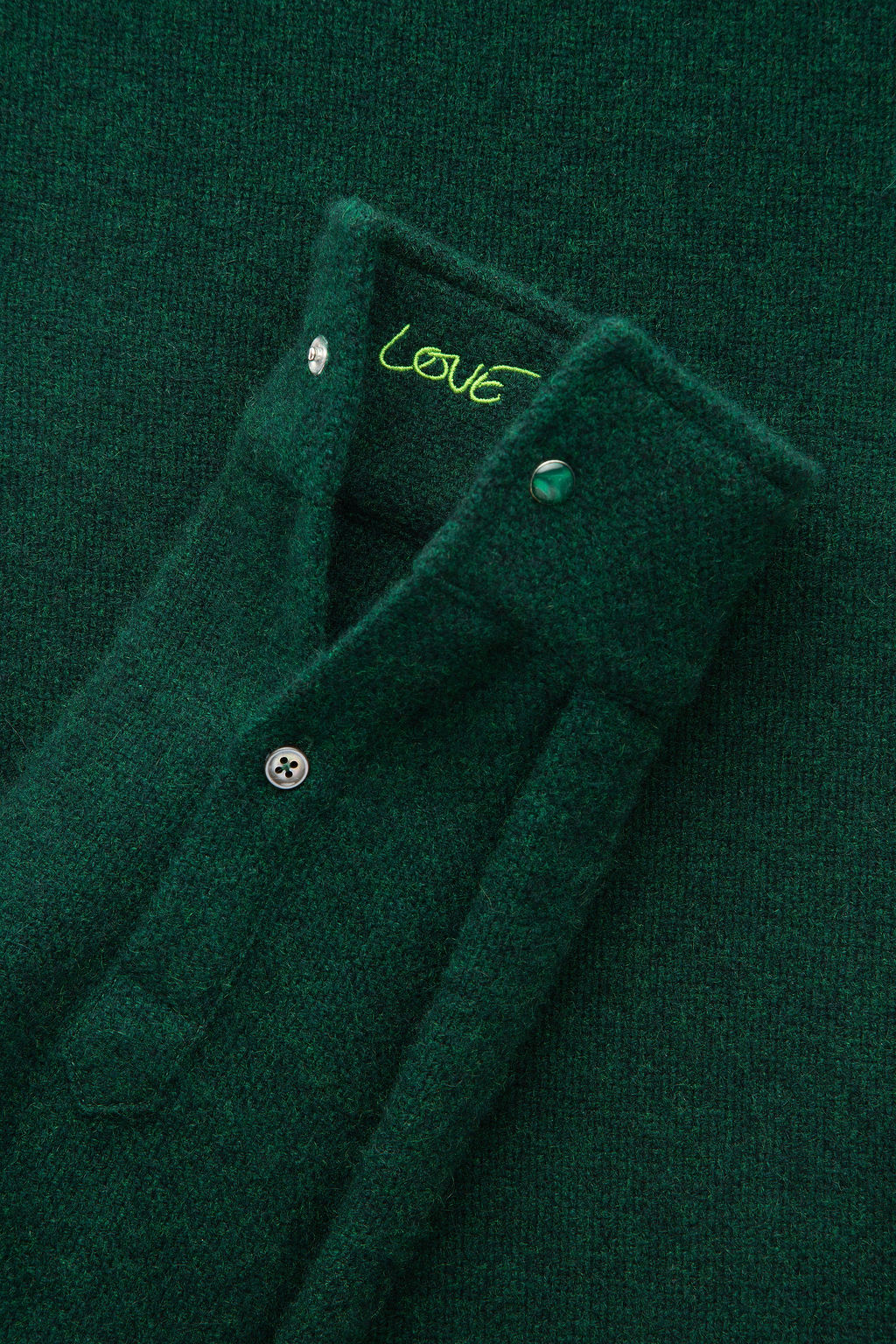 Hunter Green Solid Cashmere Shirt