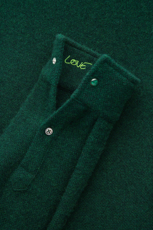 Hunter Green Solid Cashmere Shirt