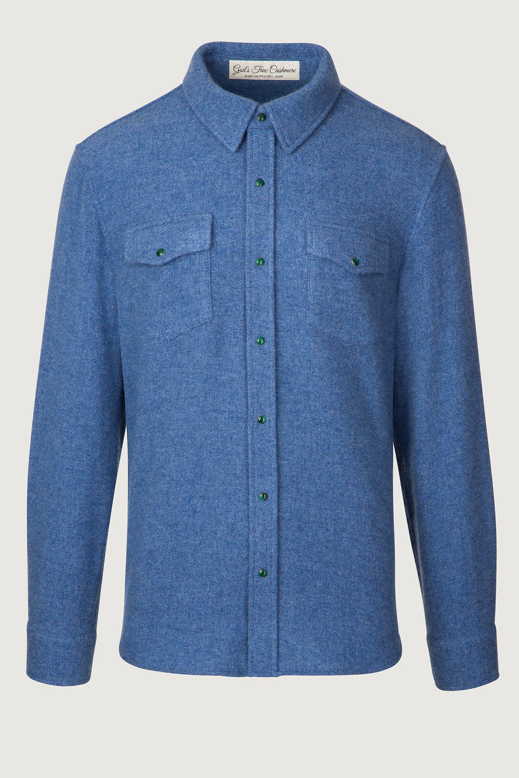 Denim Solid Cashmere Shirt
