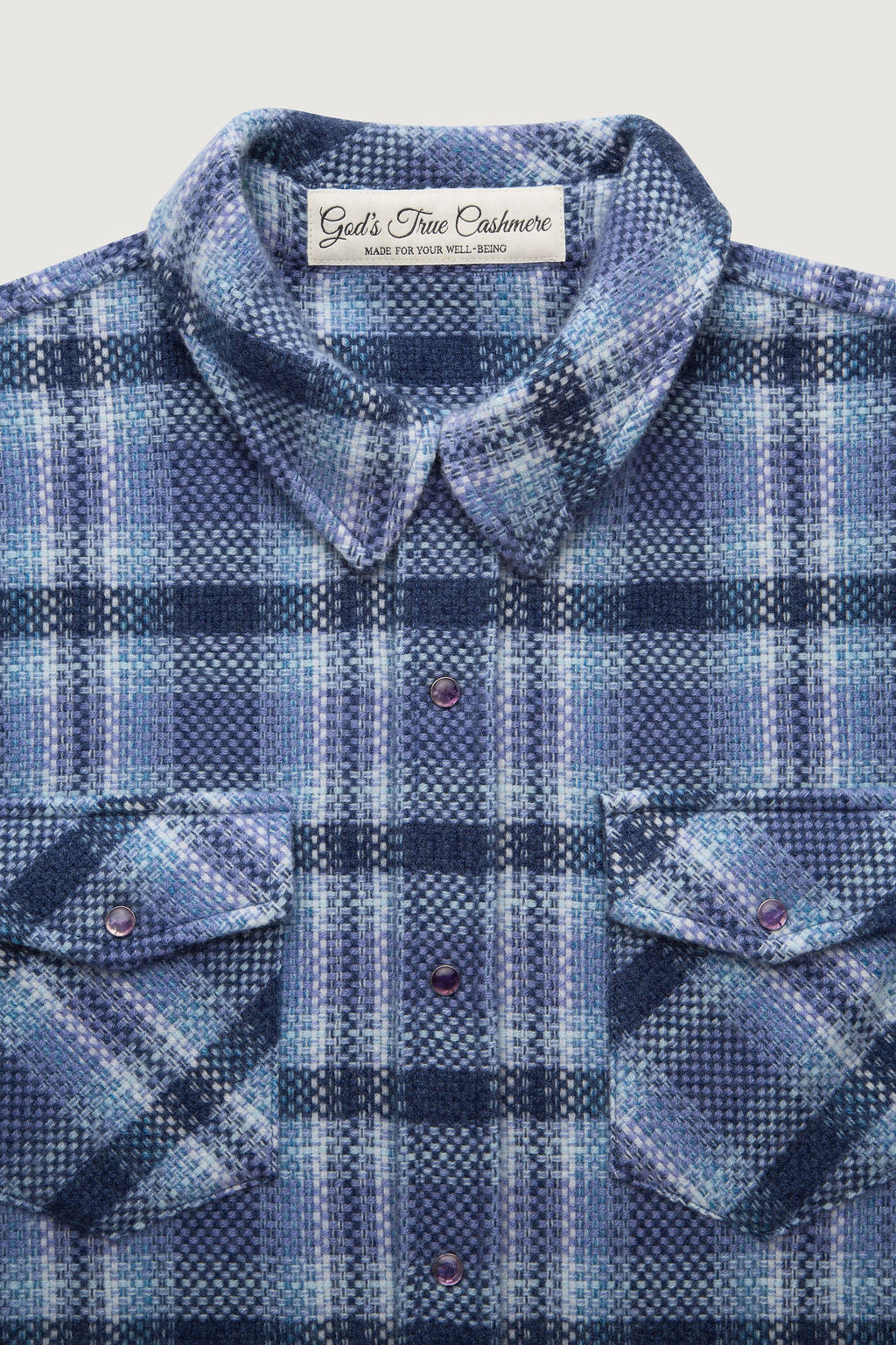 Blue Uniform Plaid Cashmere Shirt