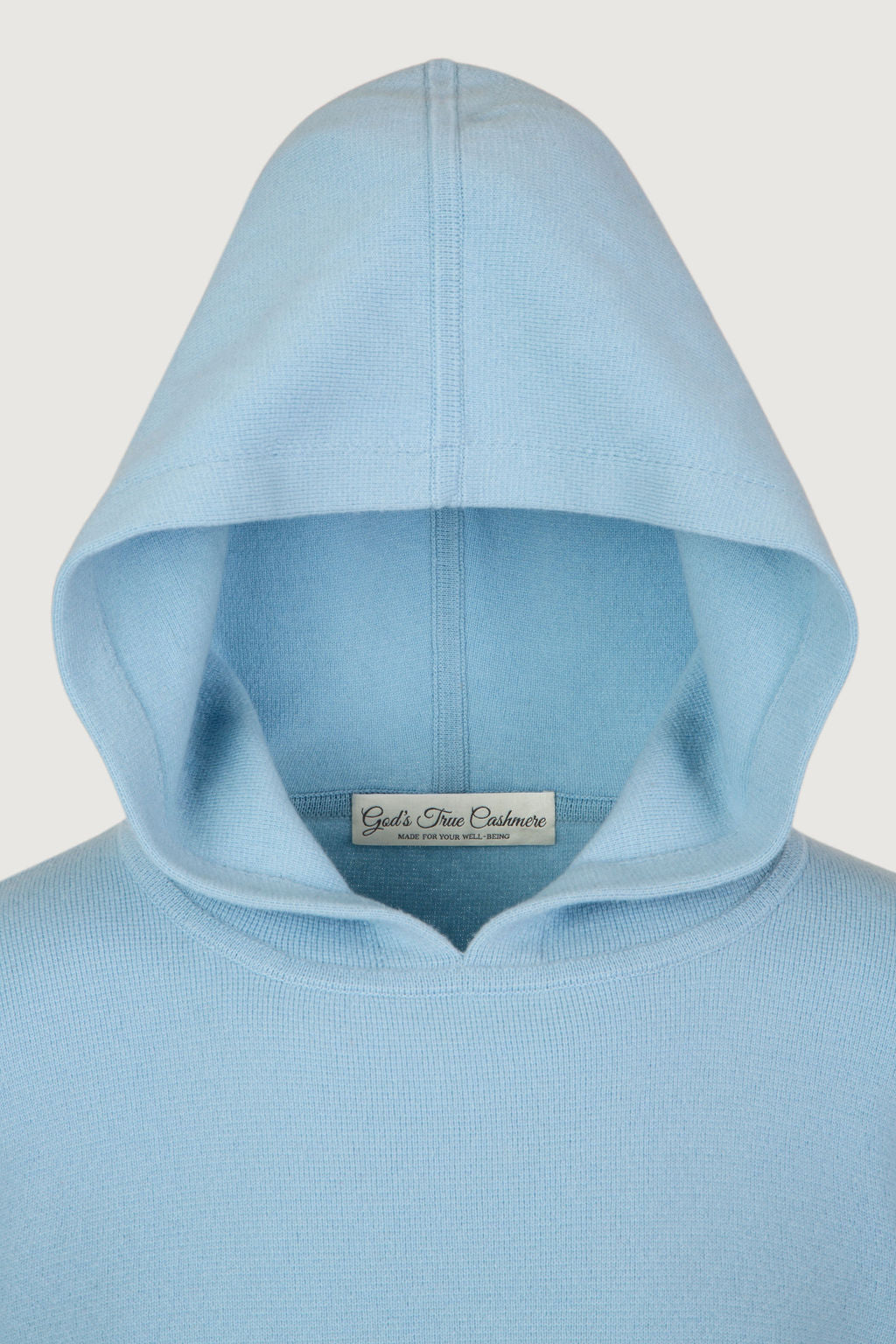 Azure Blue Knit Cashmere Hoodie