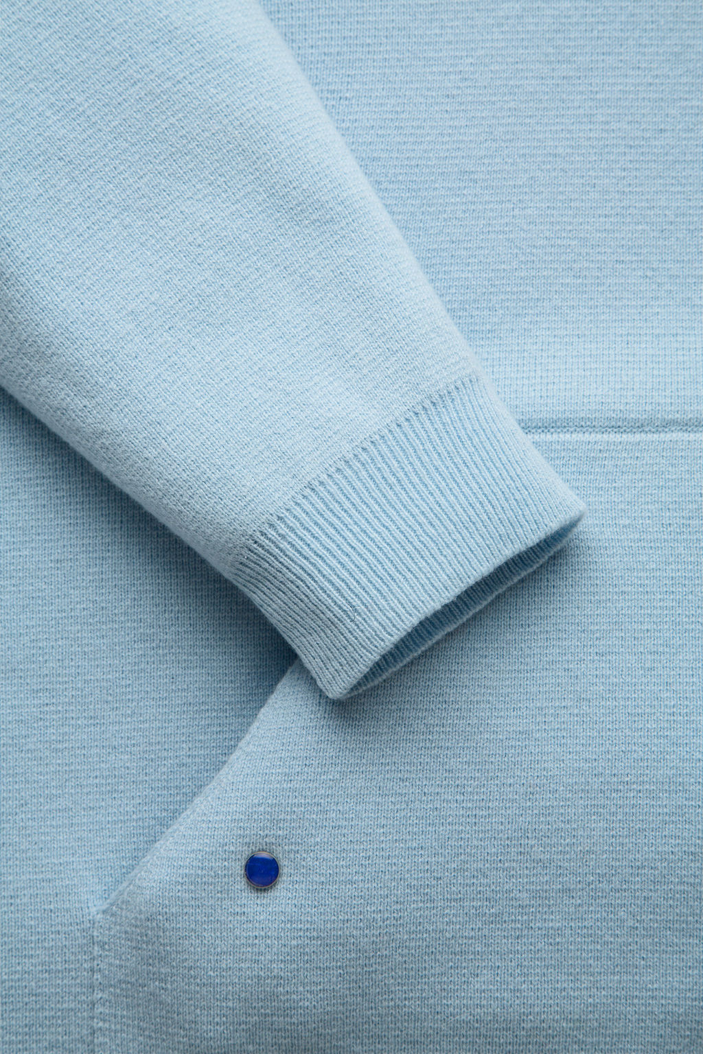 Azure Blue Knit Cashmere Hoodie