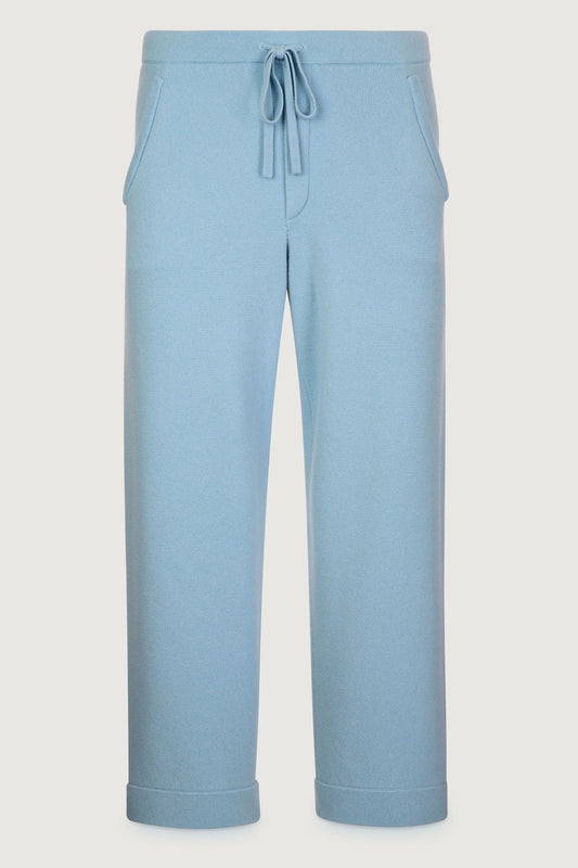 Azure Blue Knit Cashmere Trackpant