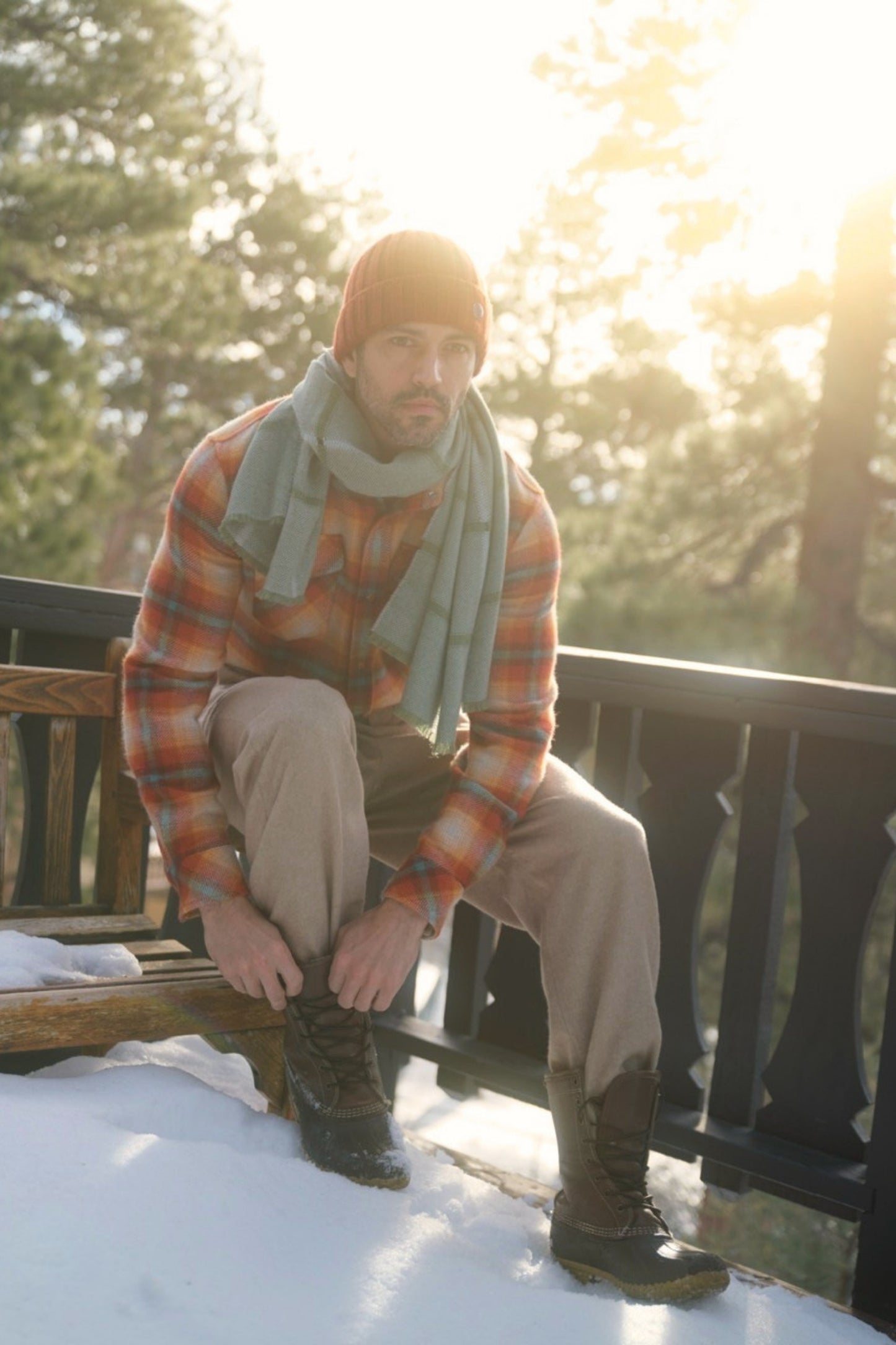 Green Cashmere Hemingway Scarf