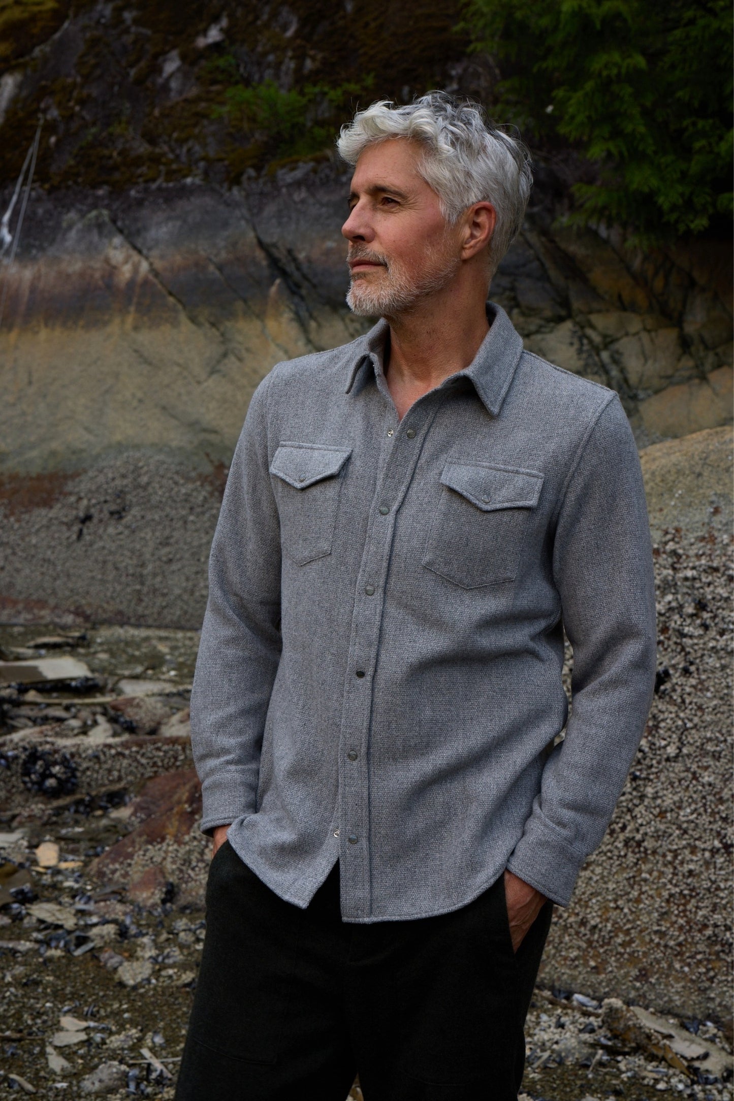 Grey Cashmere Shirt