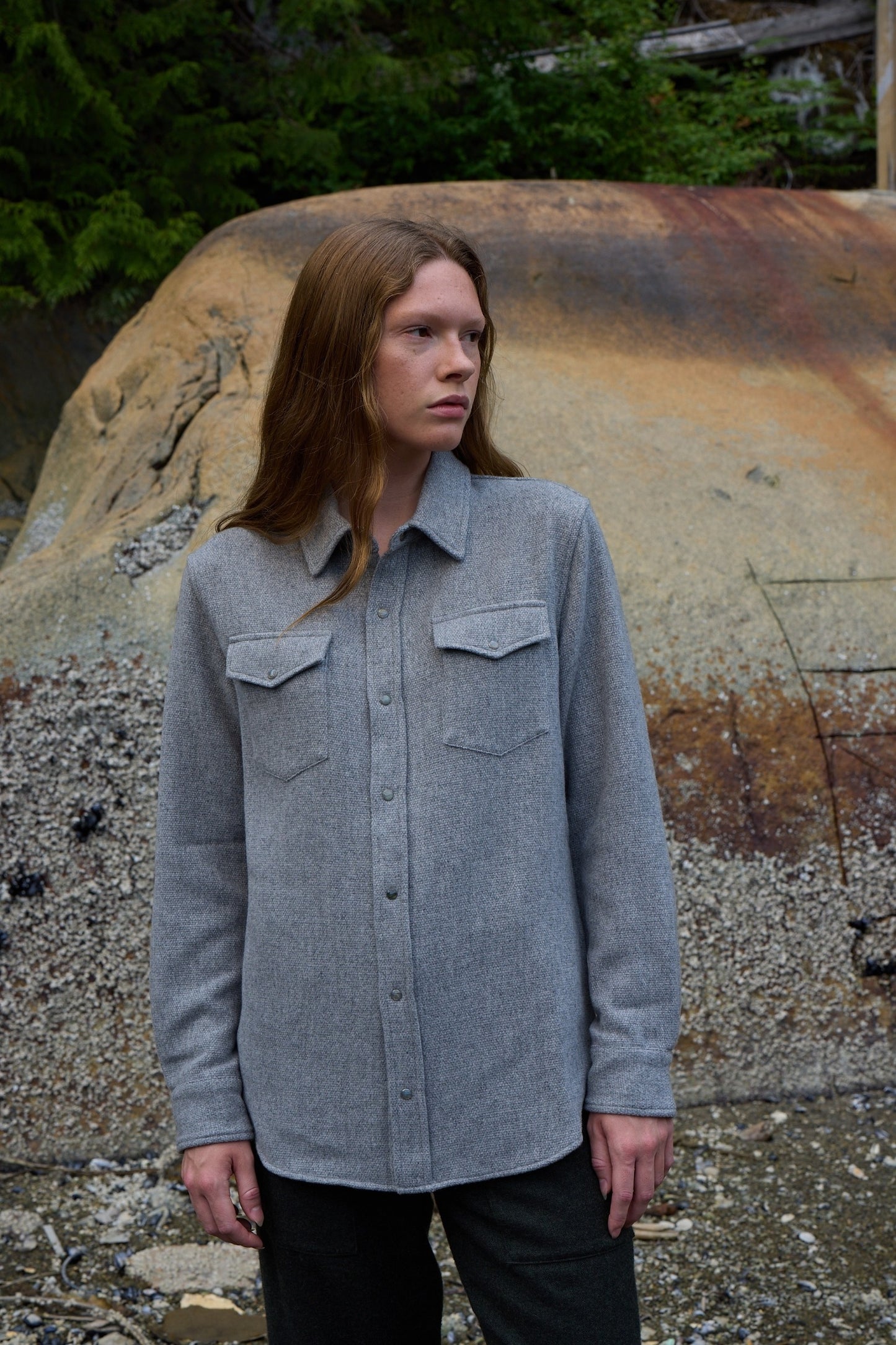 Grey Cashmere Shirt