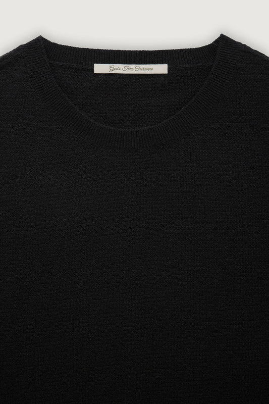 Black Signature Knit Cashmere T-Shirt