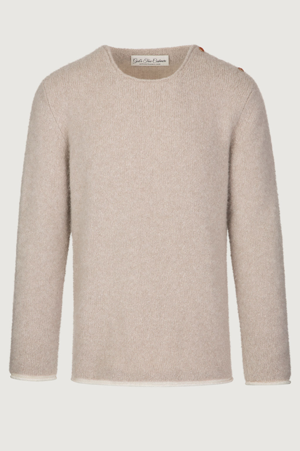 Sand Long Sleeve Boucle Knit Sweater