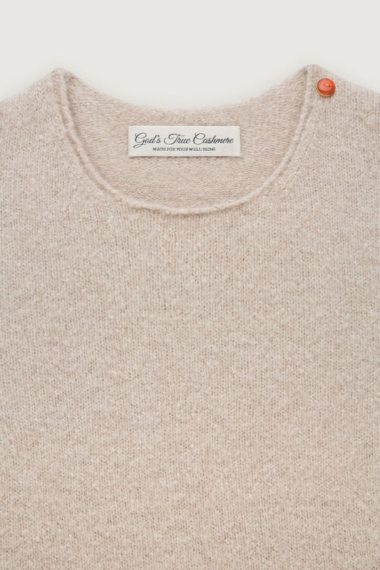 Sand Long Sleeve Boucle Knit Sweater