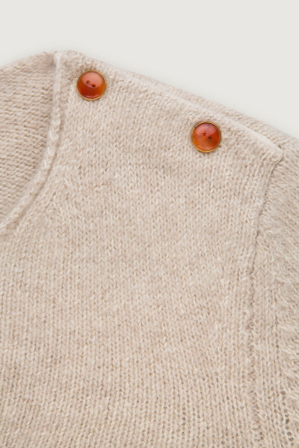 Sand Long Sleeve Boucle Knit Sweater