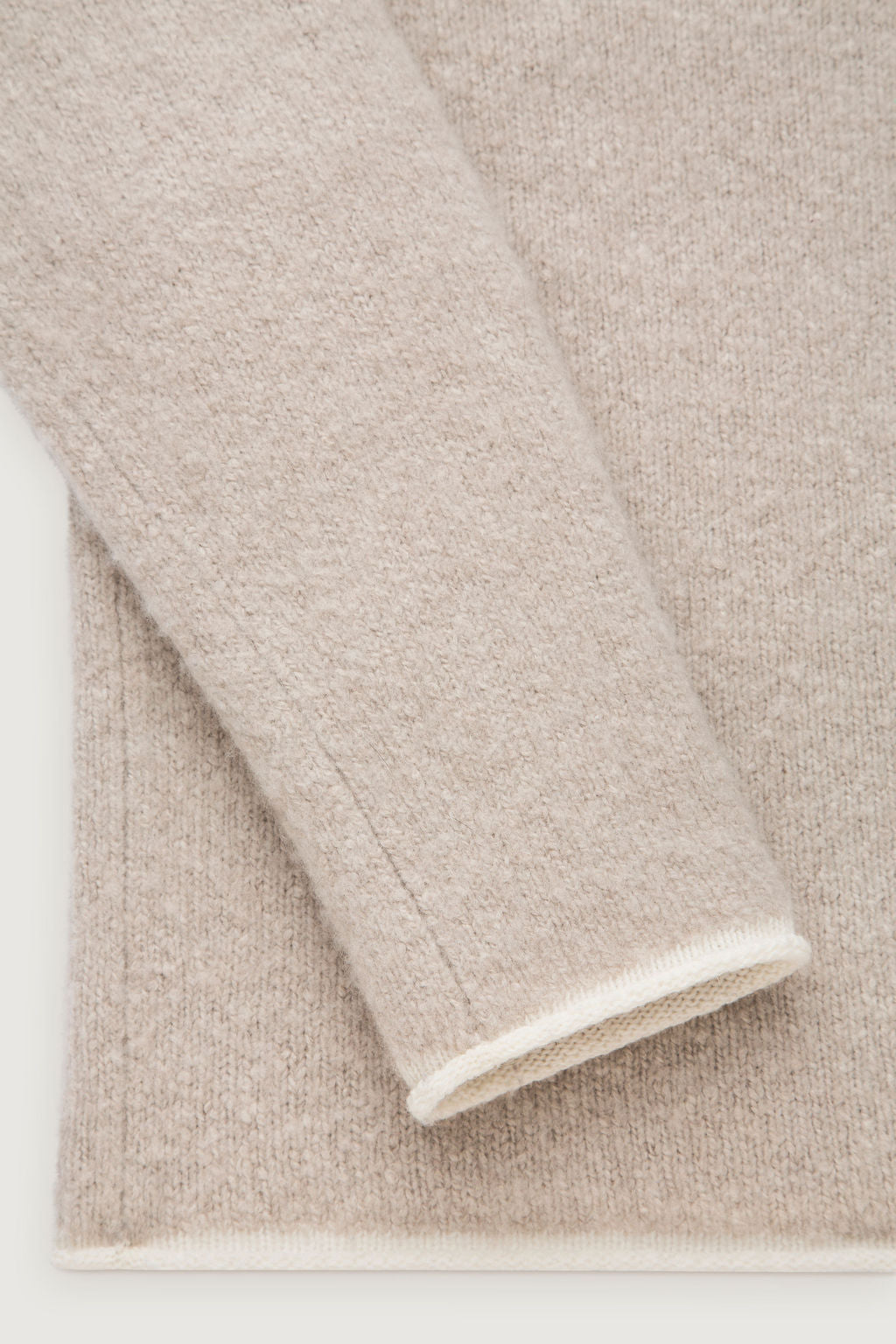 Sand Long Sleeve Boucle Knit Sweater