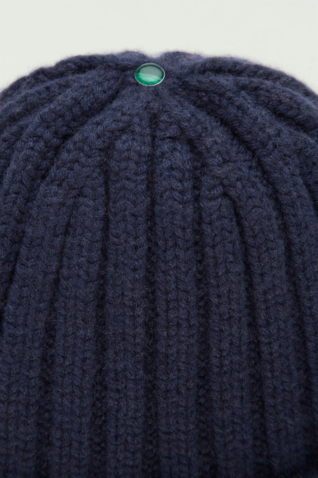 Navy Cashmere Rib Beanie