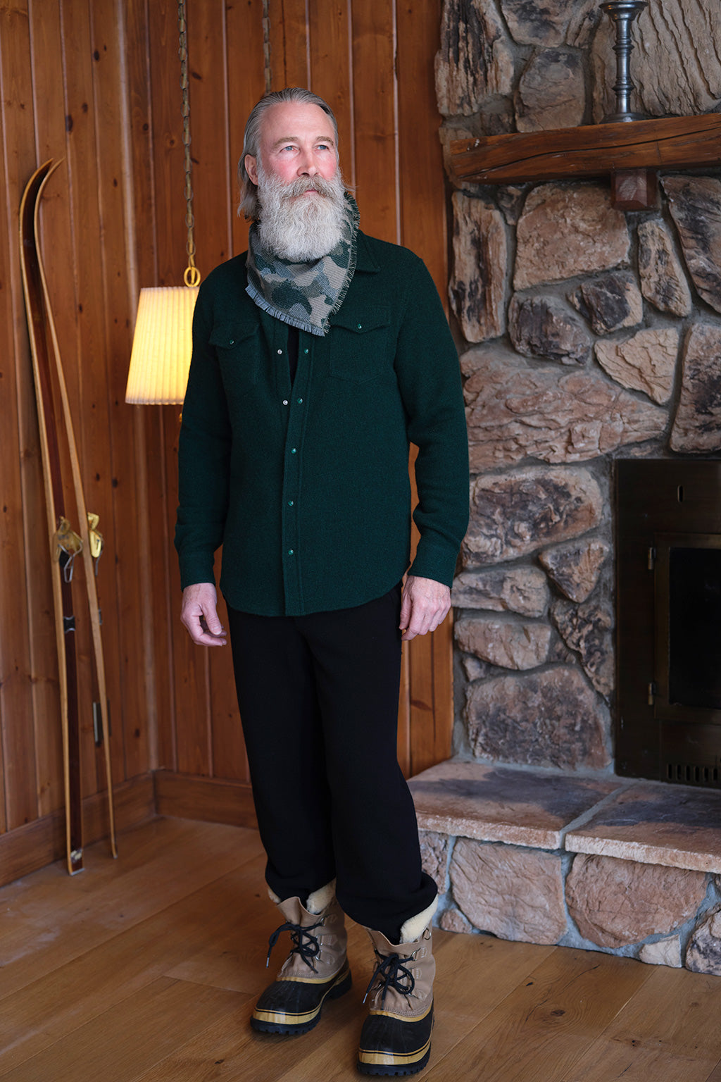 Hunter Green Solid Cashmere Shirt