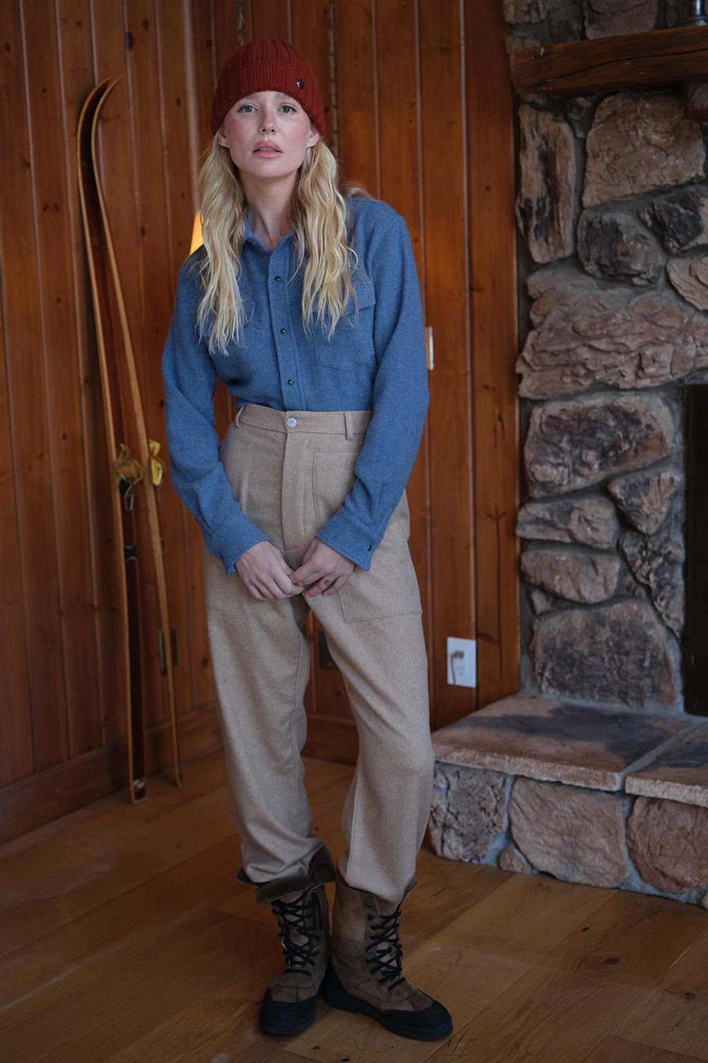 Denim Solid Cashmere Shirt