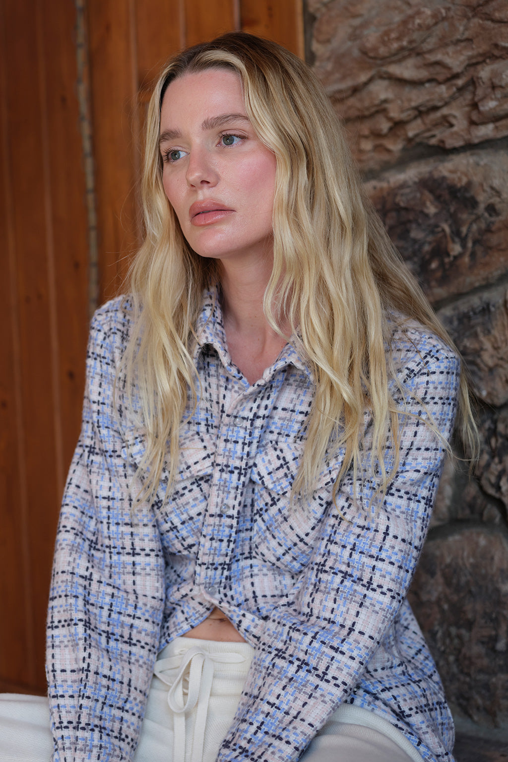Rosewood Waffle Cashmere Shirt