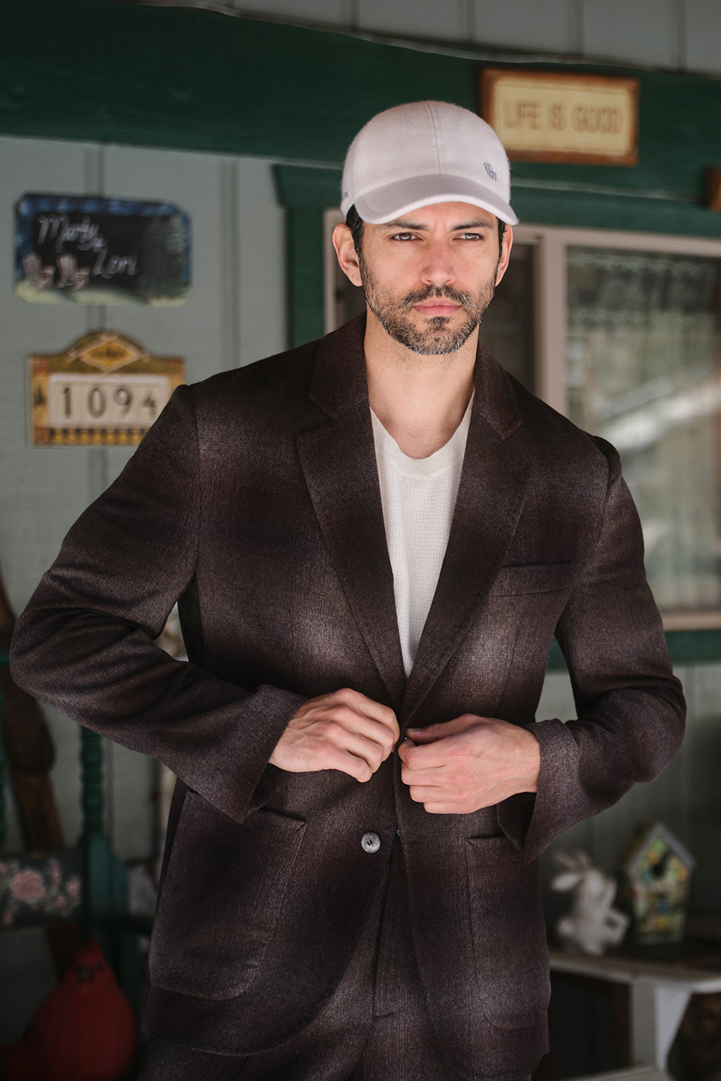 Chocolate Brown Lightweight Cashmere Travel Blazer