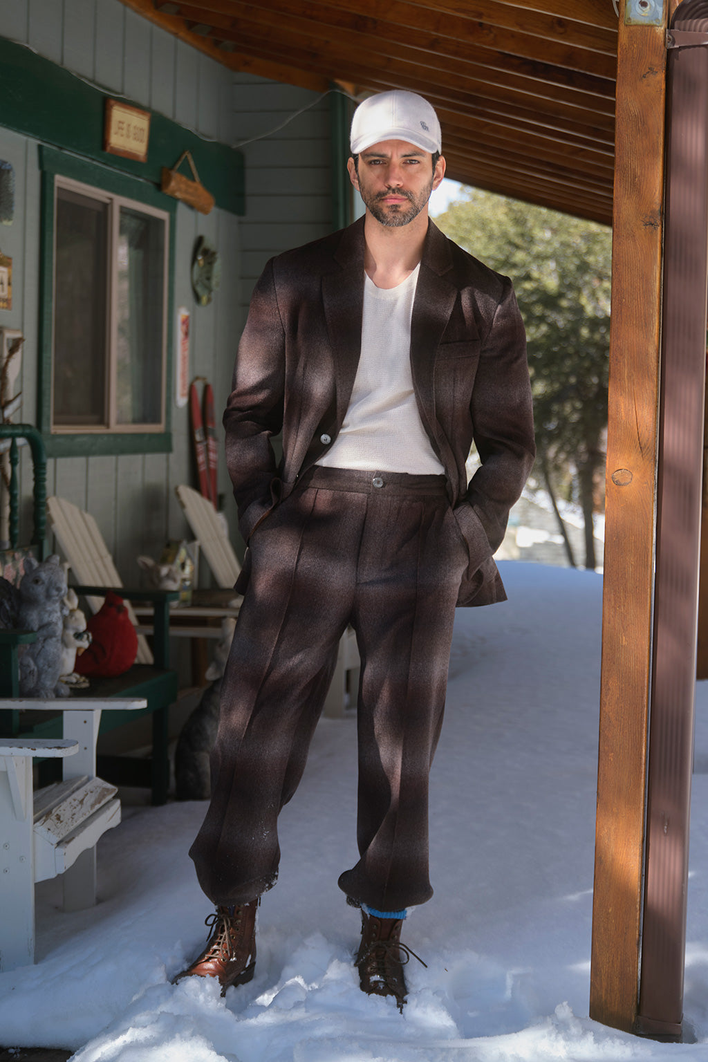 Chocolate Brown Cashmere Tailored Pant