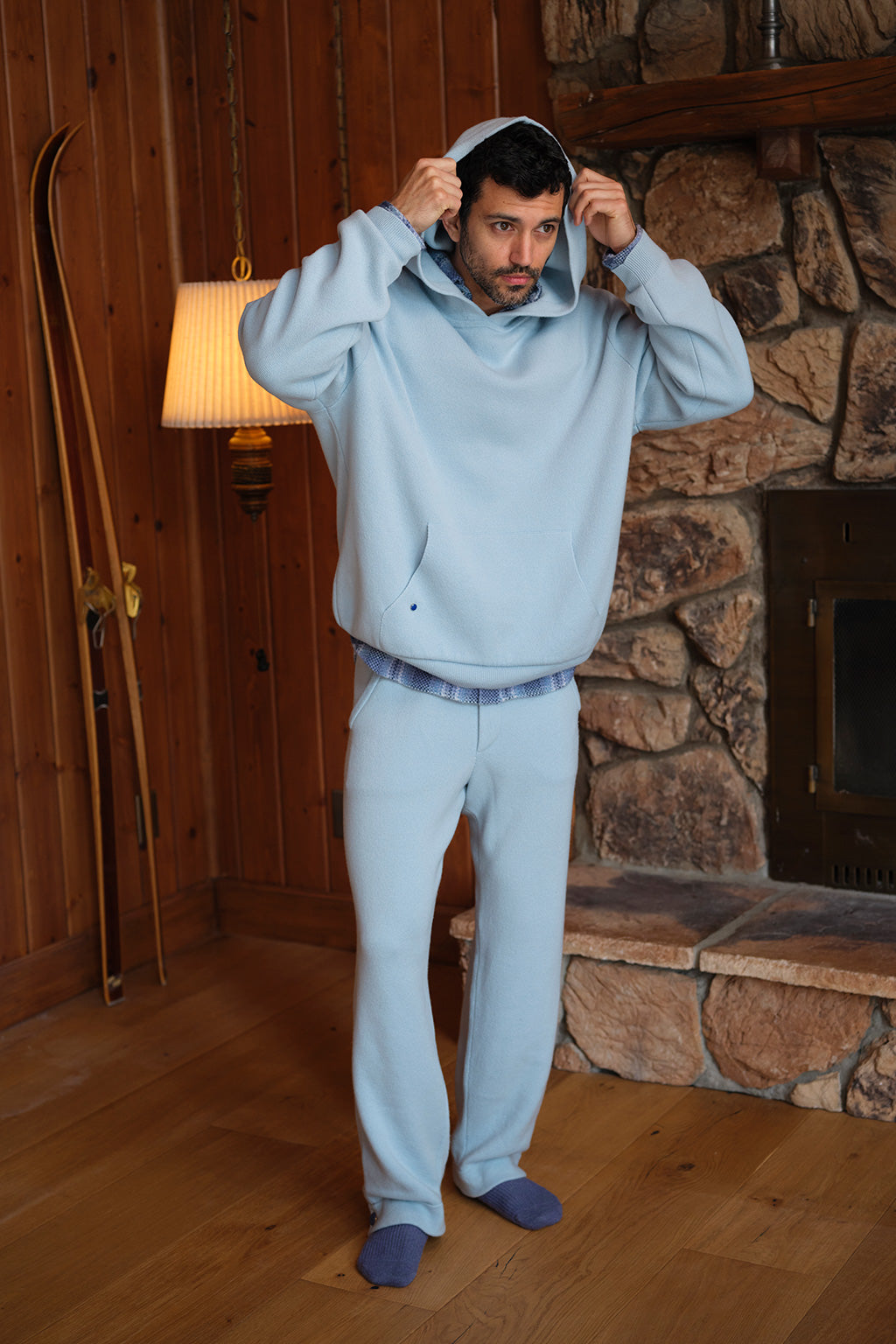 Azure Blue Knit Cashmere Hoodie