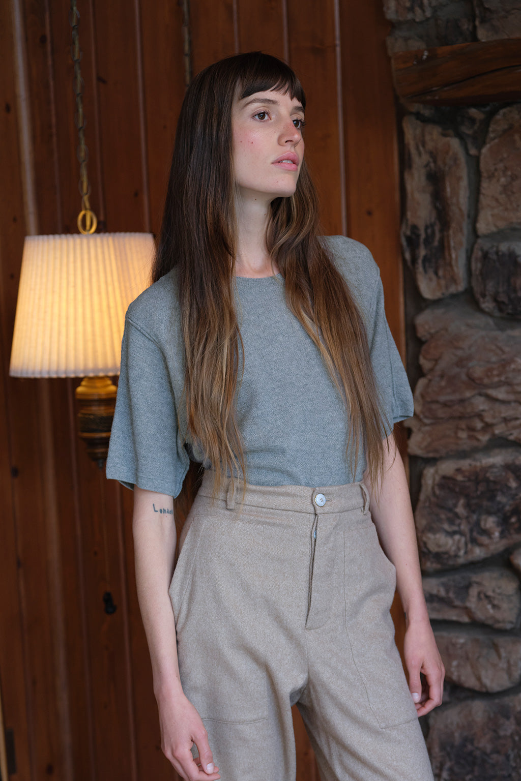 Heather Grey Signature Knit Cashmere T-Shirt