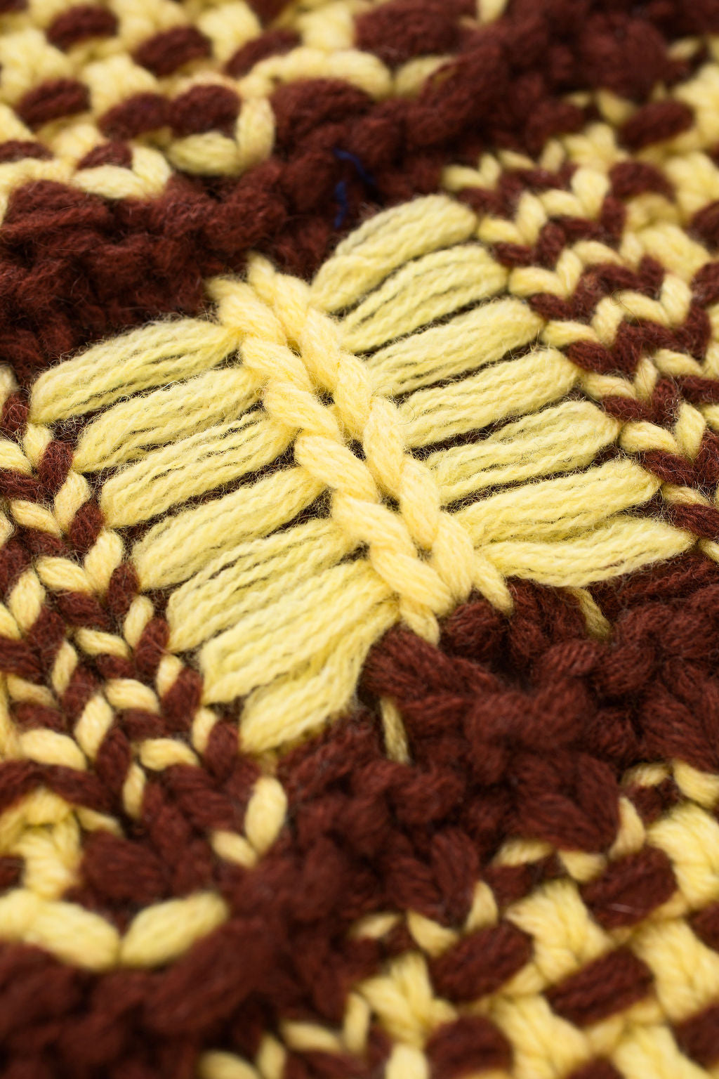 Brick Yellow Knit Crochet Cashmere Blanket