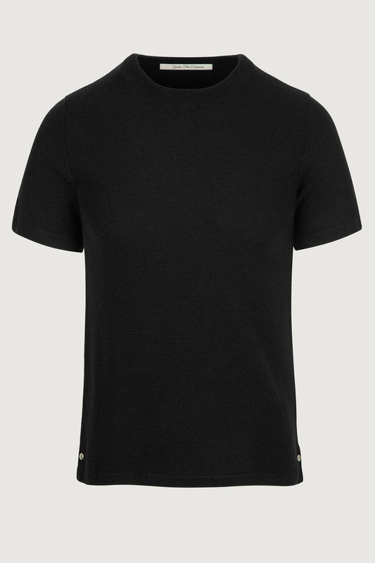 Black Classic Cashmere Knit T-Shirt