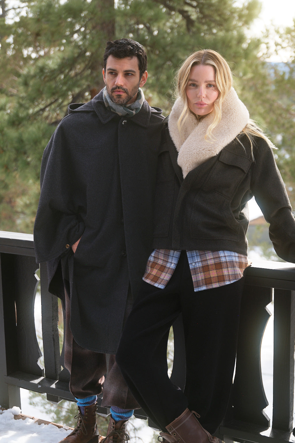 Charcoal Cashmere Riding Cape