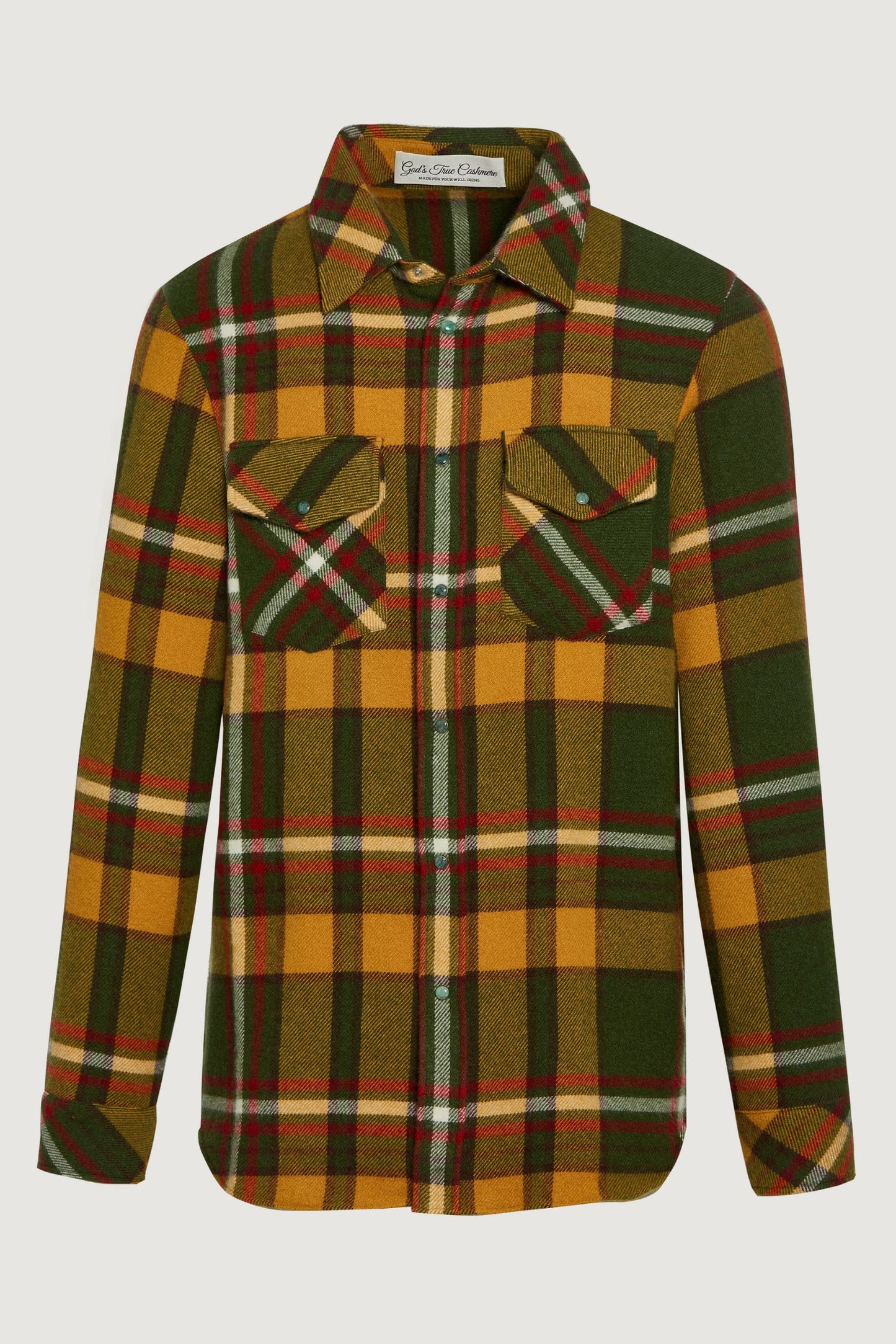 Hunter Green Tartan Cashmere Shirt