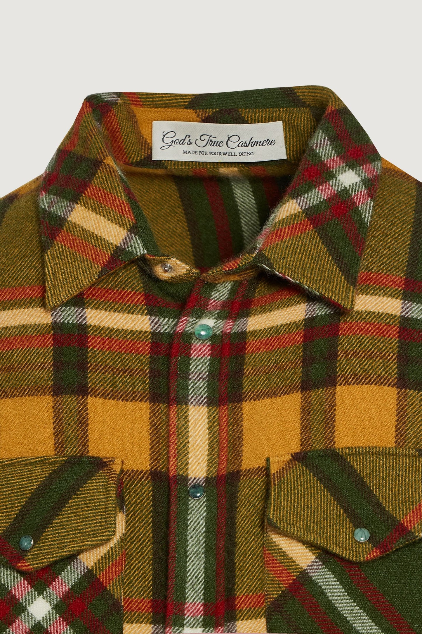 Hunter Green Tartan Cashmere Shirt