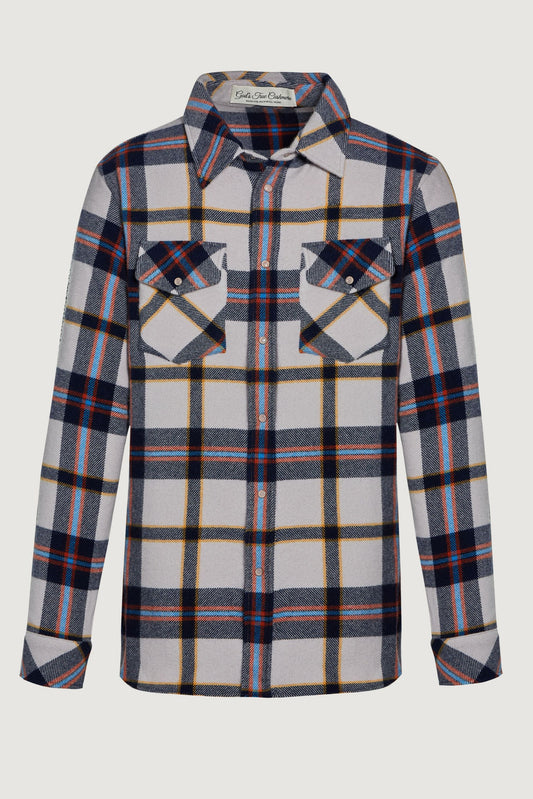 Navy Tartan Cashmere Shirt