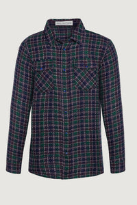 Blue Green Tartan Cashmere Shirt