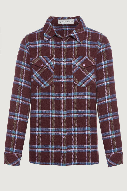 Plum Tartan Cashmere Shirt